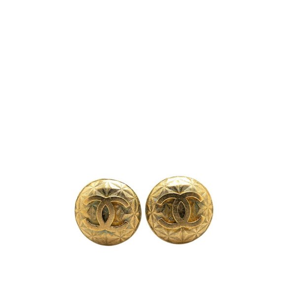 Chanel Coco Mark Gold Gold Plated earring - Picture 1 of 3